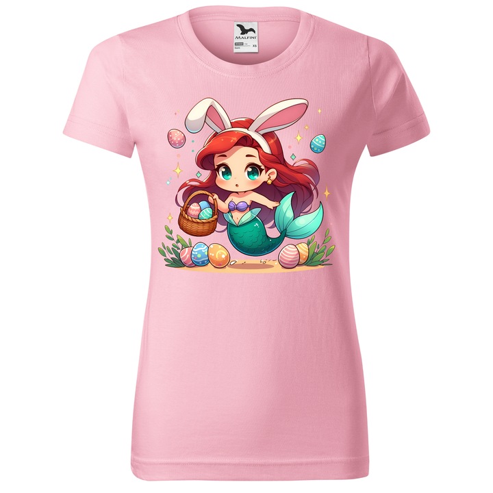 Tricou Paste, Personalizat Disney- Ariel, Bumbac 100%, Pentru Copii, Roz, 12 ani, 158 cm