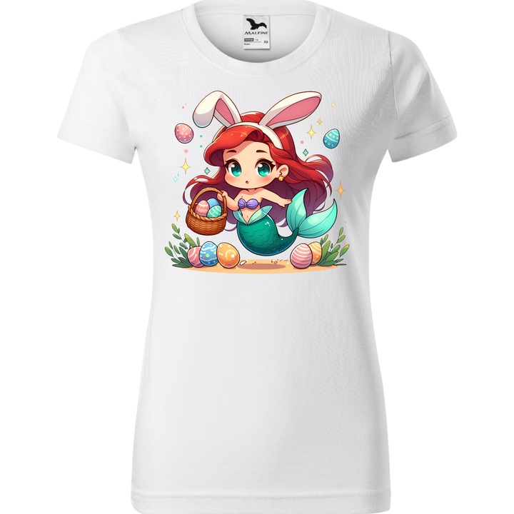 Tricou Paste, Personalizat Disney- Ariel, Bumbac 100%, Pentru Copii, Alb, 12 ani, 158 cm