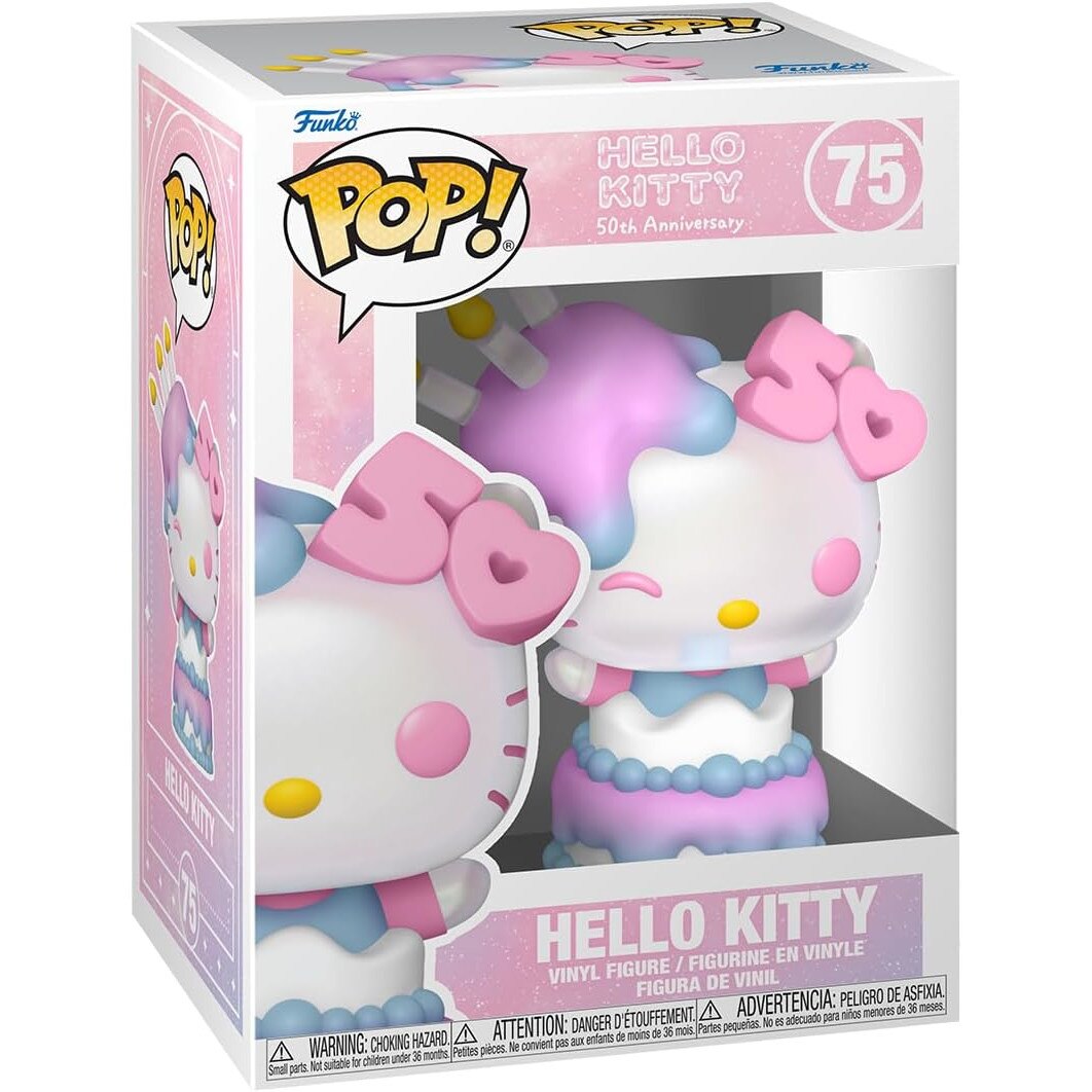 Figurina - Pop! Hello Kitty 50th: Hello Kitty In Cake, Roz, 16 cm - eMAG.ro