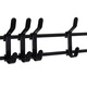 Cuier pentru haine cu banc de depozitare pantofi pe 4 polite, cadru metalic, 25x80x150cm, negru