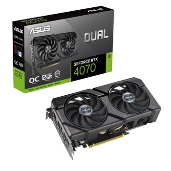 Placa video ASUS GeForce RTX 4070 DUAL OC, 12GB GDDR6X, 192-bit