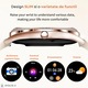 Дамски смарт часовник Evolve-x EvoFitt Slim, Bluetooth разговори и съобщения, Фитнес функции, Мониторинг на пулса, Сън, Ниво на кислород, Кръвно налягане и калории, Гласов асистент, IP67, iOS и Android съвместим, Метална и силиконова гривна, Златист