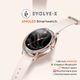 Дамски смарт часовник Evolve-x EvoFitt Slim, Bluetooth разговори и съобщения, Фитнес функции, Мониторинг на пулса, Сън, Ниво на кислород, Кръвно налягане и калории, Гласов асистент, IP67, iOS и Android съвместим, Метална и силиконова гривна, Златист