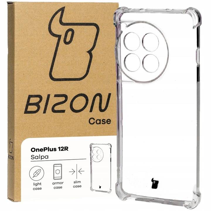 Калъф за телефон, Bizon, Salpa, Модел съвместим с OnePlus 12R, Прозрачен