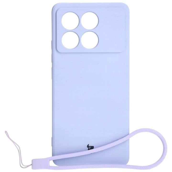 Калъф за телефон, Bizon, Silicone Sq, Модел, съвместим с Xiaomi Poco X6 Pro, Светло лилав