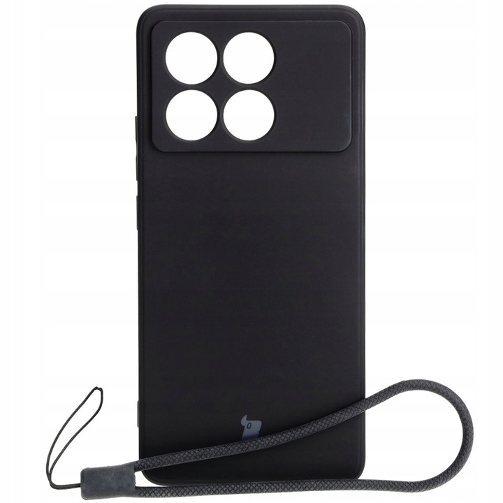 Калъф за телефон, Bizon, Silicone Sq, Модел, съвместим с Xiaomi Poco X6 Pro, Черен