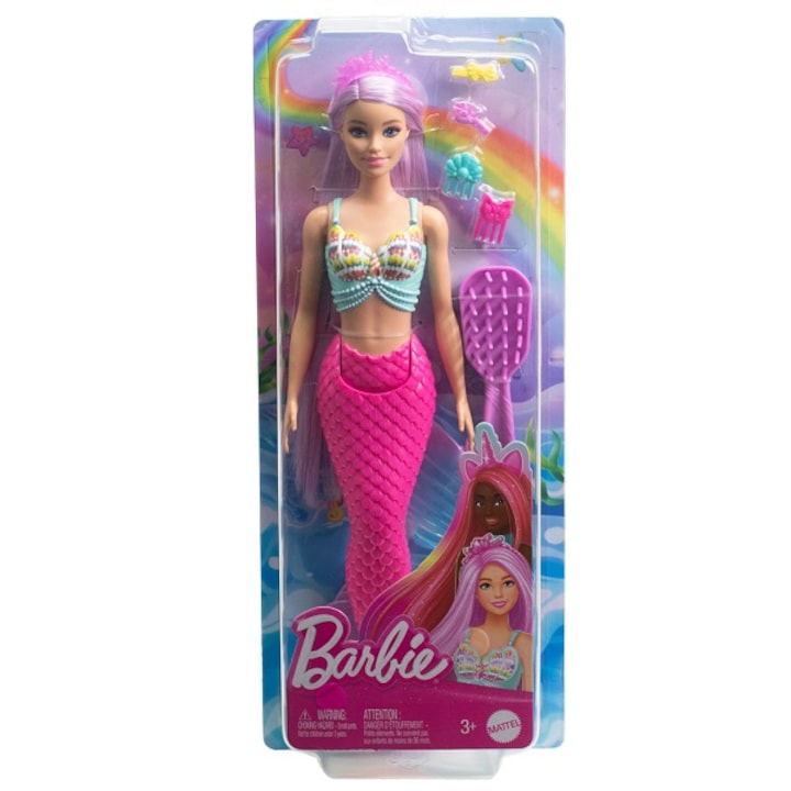 Barbie Dreamtopia - Varázslatos frizura sellő baba