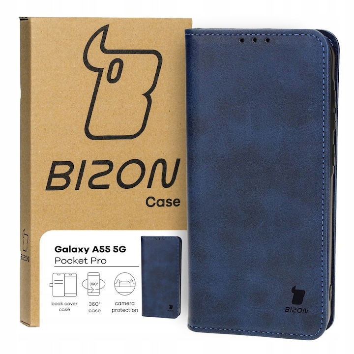 Калъф за телефон, Bizon, Pocket Pro, Модел, съвместим с Galaxy A55 5G, Navy Blue