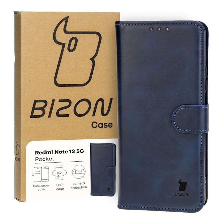 Калъф за телефон, Bizon, Pocket, Модел, съвместим с Xiaomi Redmi Note 13 Pro 5G / Xiaomi Poco X6, Navy Blue