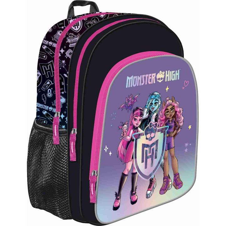 Ghiozdan St.Majewski, cu 3 Compartimente, Gama Monster High 38x30x18cm