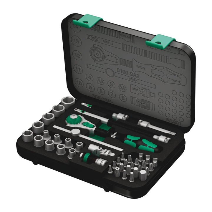 Комплект инструменти тресчотка 1/4" имперска Wera Zyklop Speed 8100 SA 2 41 части