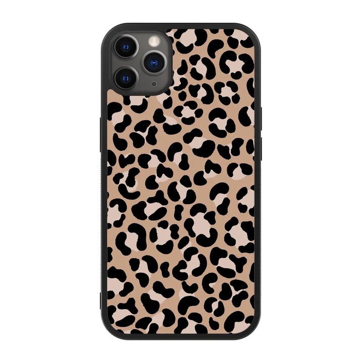 Кейс за iPhone 12 Pro Max - Skino Leopard Animal Print, черно - кафяв