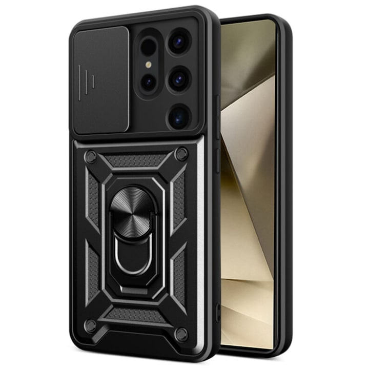 Защитен калъф CamShield Series, съвместим с Samsung Galaxy S24 Ultra, TPU материал, черен цвят
