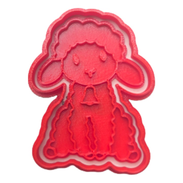 Forma de taiat biscuiti, fursecuri, prajituri, fondant, lut, din plastic, rosu, tema Paste, Printat 3D, Oita, 91x71x11 mm