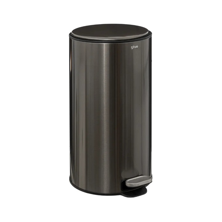 Cos gunoi Delta, black inox, 30 liti, 31.5 x 31.5 x 62 cm