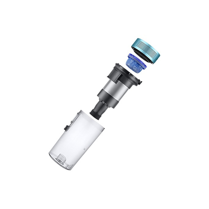 Aspirator vertical Samsung Jet75E Pet VS20B75AGR1/GE, 21.6V, 550W consum energie, Digital Inverter, Filtrare 99.999% , Display LED, Perie Turbo, Perie Pet, Autonomie 60 min, Negru/Verde