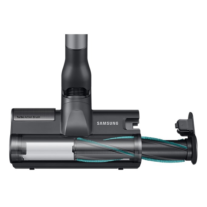 Aspirator vertical Samsung Jet75E Pet VS20B75AGR1/GE, 21.6V, 550W consum energie, Digital Inverter, Filtrare 99.999% , Display LED, Perie Turbo, Perie Pet, Autonomie 60 min, Negru/Verde