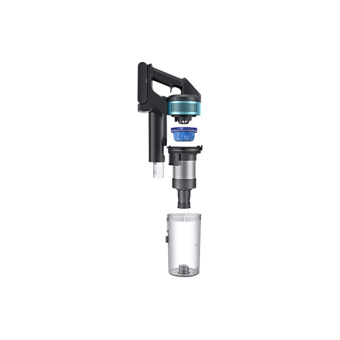 Aspirator vertical Samsung Jet75E Pet VS20B75AGR1/GE, 21.6V, 550W consum energie, Digital Inverter, Filtrare 99.999% , Display LED, Perie Turbo, Perie Pet, Autonomie 60 min, Negru/Verde