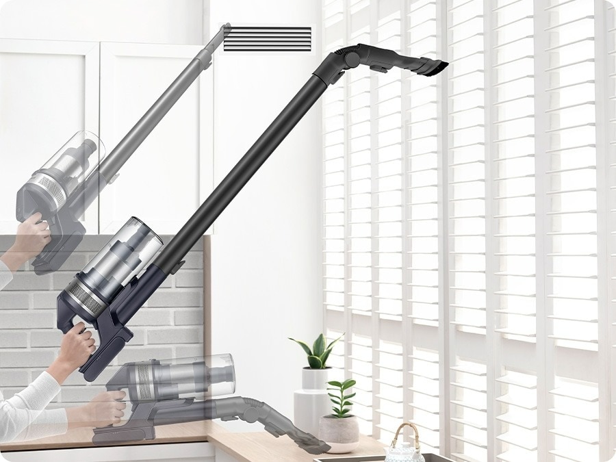 Aspirator vertical Samsung Jet75E Pet , 21.6V, 550W consum energie, Digital Inverter, Filtrare 99.999% , Display LED, Perie Turbo, Perie Pet, Autonomie 60 min, Negru/Verde, VS20B75BGR1/WD 6 res 94c2e6493de8279fe33d57bc1c41bd92