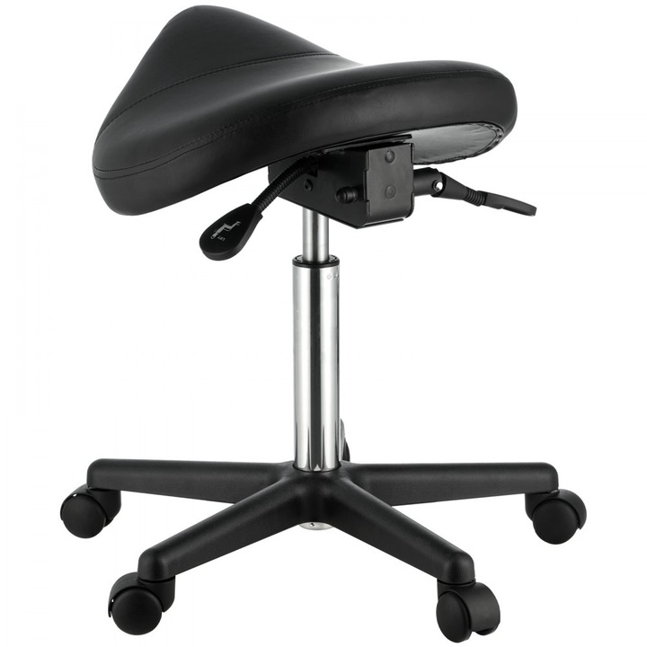 Ergonomikus gurulós szék, teherbírás 181 kg, forgó kerekek, állítható magasság 510-710 mm, vastagított műbőr, párnaméret 390 x 450 mm, fekete