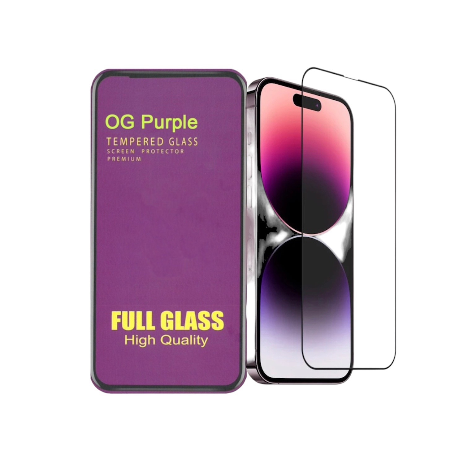 Folie Sticla OG Purple compatibil iphone 15 pro, Protectie Profesionala Ecran 3D, full cover