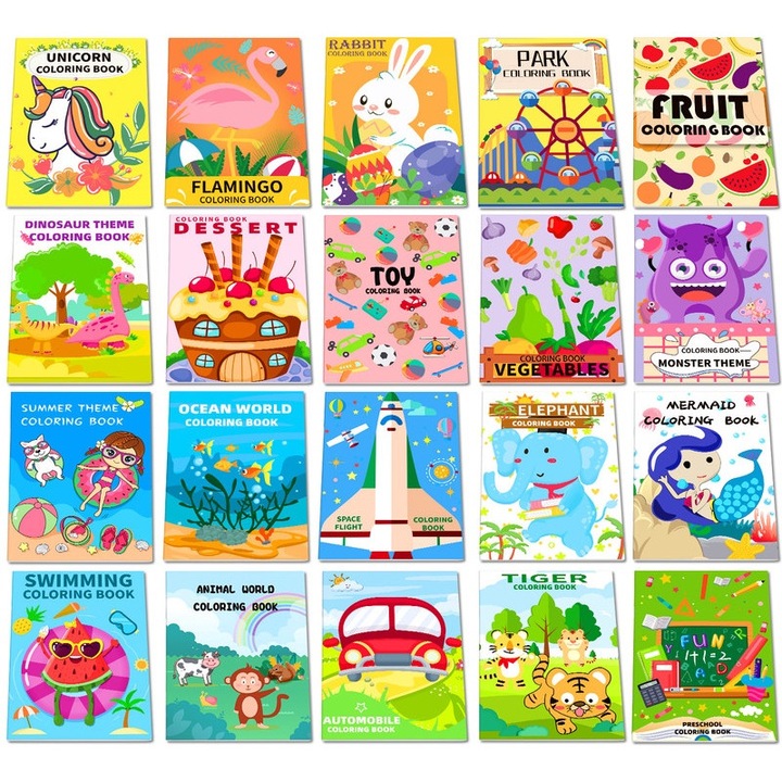 Комплект от 40 книжки за оцветяване, Mczan, 2 години+, Многоцветни