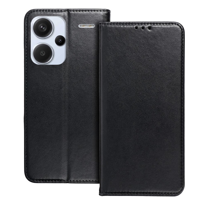 Калъф за телефон Xiaomi Redmi Note 13 Pro+ 5G - Smart Magnetic черна силиконова рамка магнитен калъф книга