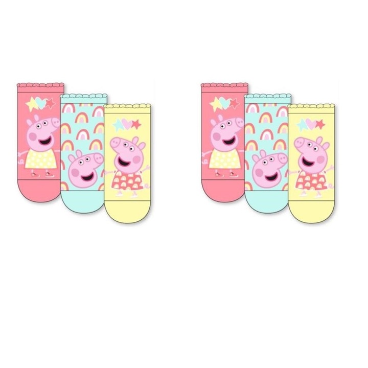 Комплект от 6 чифта чорапи, разноцветни, размер 23-26, Happy, Peppa Pig