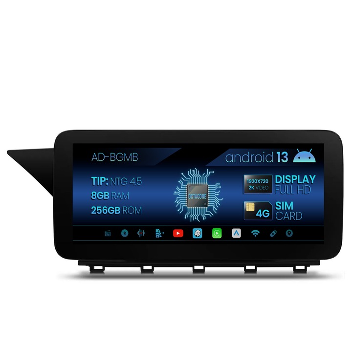 Navigatie Autodrop Mercedes Benz GLK X204 (2013-2015), NTG 4.5, Android 13, MB-Octacore, 8GB RAM, 256GB ROM, 12.3 Inch - AD-BGMB1000845, AD-BGRKITMB007