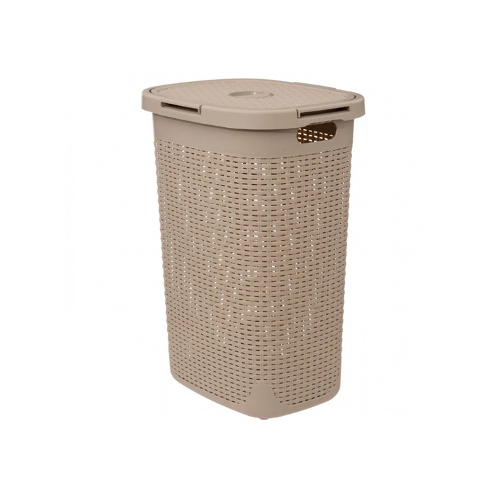 Кош за пране, бежов, пластмасов, 60 литра, 35,2 x 45 x H 65,8 cm