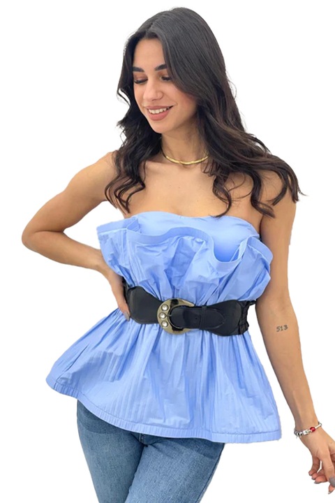 Rouche ing, hajtogatott megjelenéssel és övvel, Bleu, Univerzális S/M méret