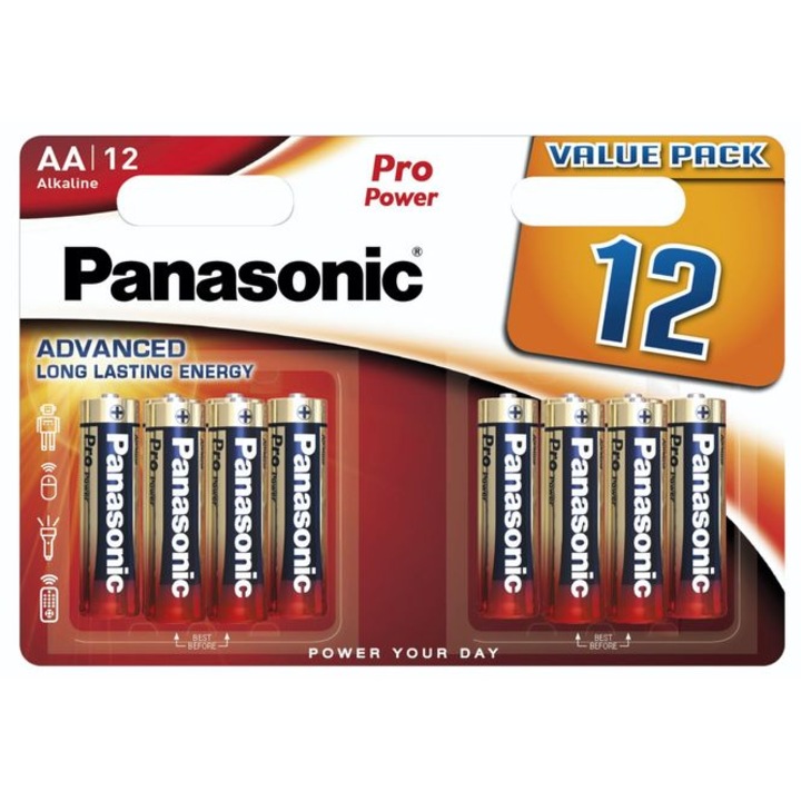 Baterii Panasonic Pro Power Alkaline LR6/AA, 12 buc