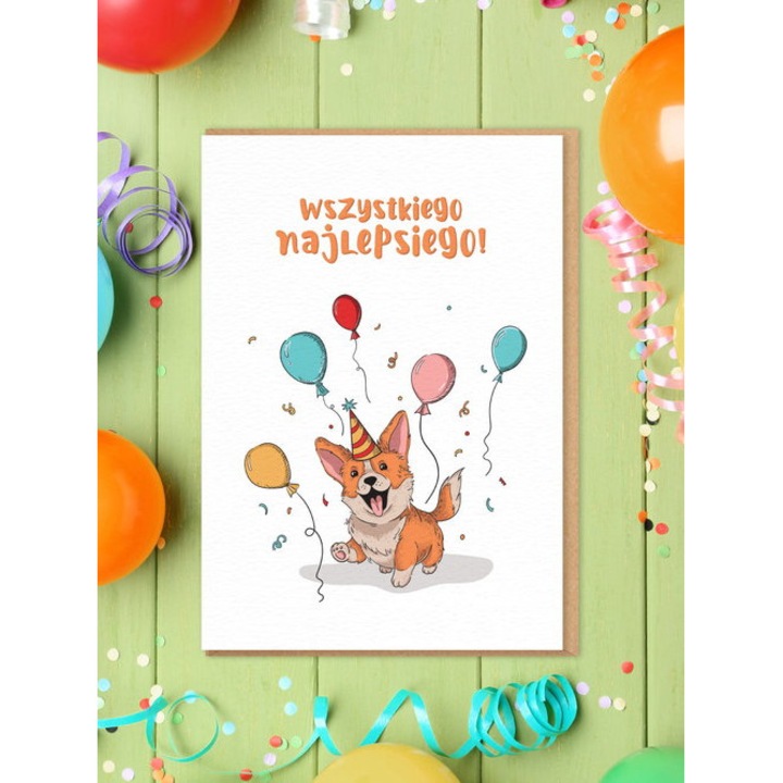 Felicitare cu La multi ani, Hartie 12x17cm, Multicolor