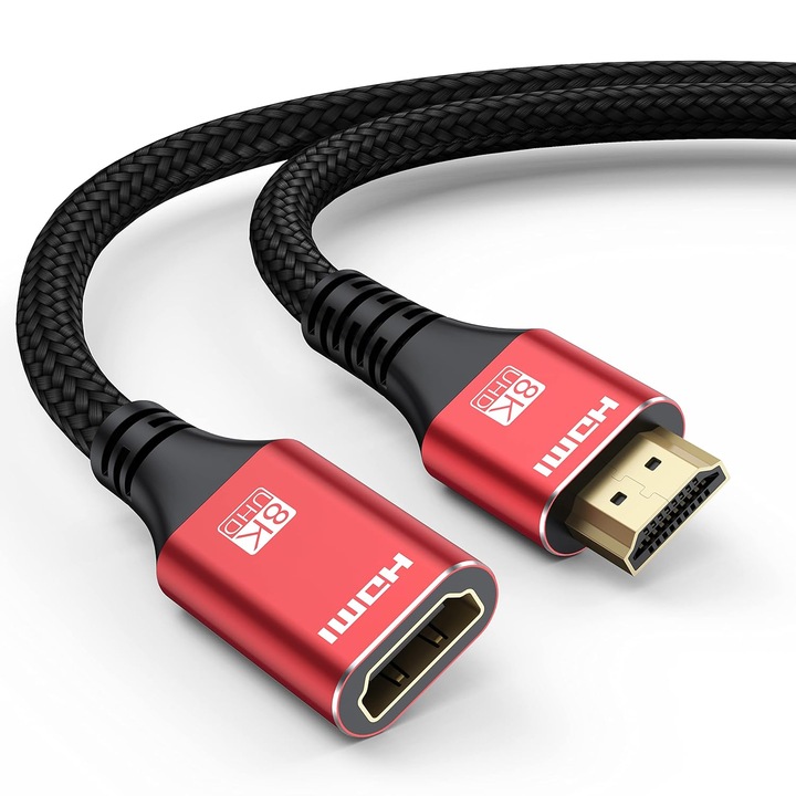 Cablu extensie HDMI PARAFASA, 8K 60Hz, compatibil 3D/HDR, 0.5m