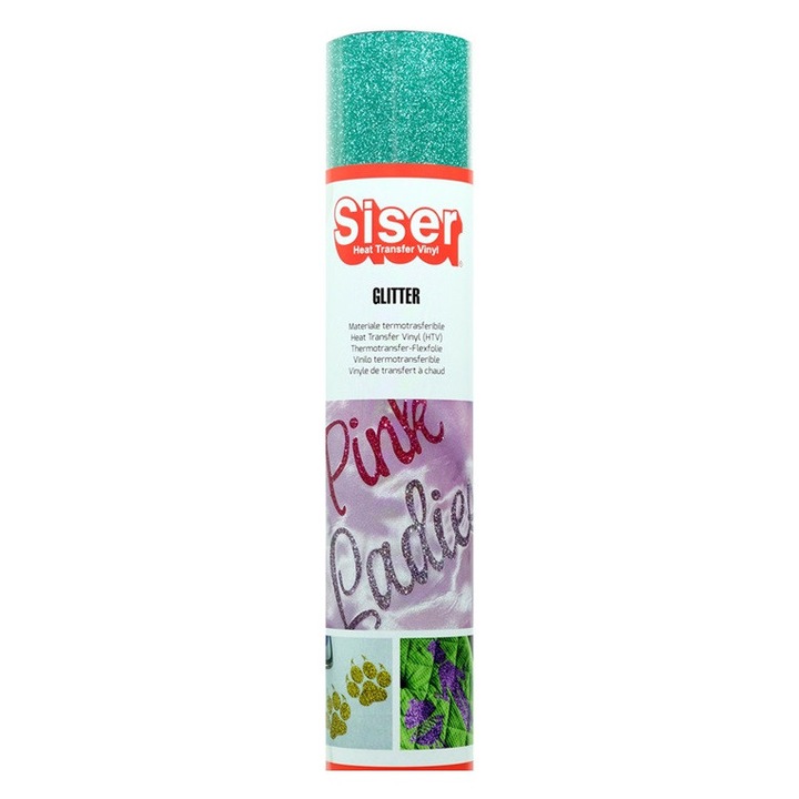 Rola Vinil Siser Glitter P.S. Film HTV, 30x100cm, Culoare Jade