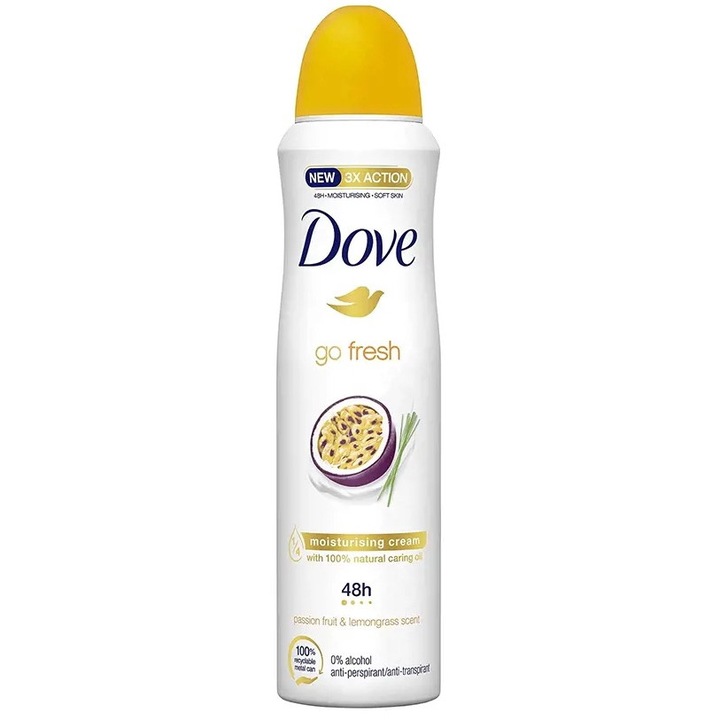 Dove Go Fresh passiógyümölcs és citromfű dezodor, 200 ml