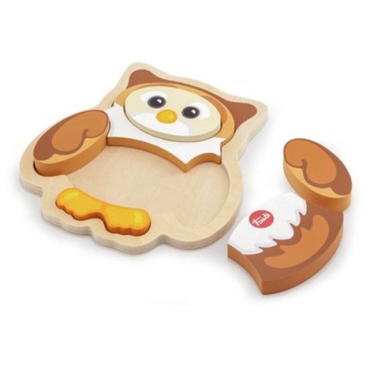 Fa puzzle, Bagoly, nem mérgező fa, 2+ éves gyerekeknek