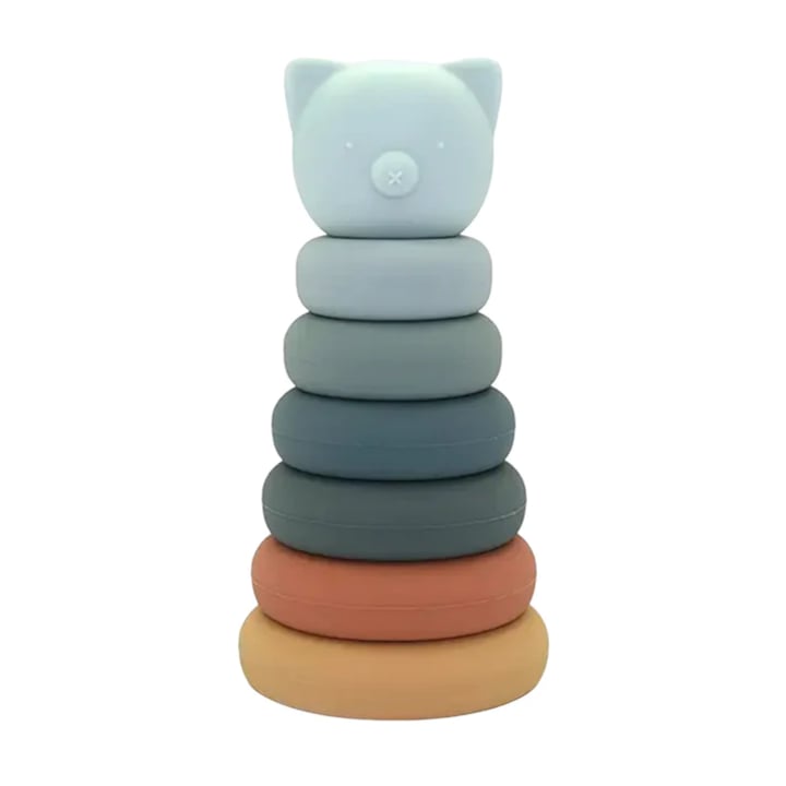 Силиконова играчка за подреждане, Пирамида на Purcelus, бебета, 6 месеца +