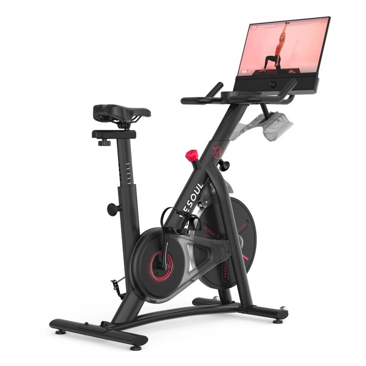 Bicicleta fitness YESOUL Spinning Bike G1M Plus, Black, Display 21.5”, rezistenta magnetica, aplicatie mobila, soundbar