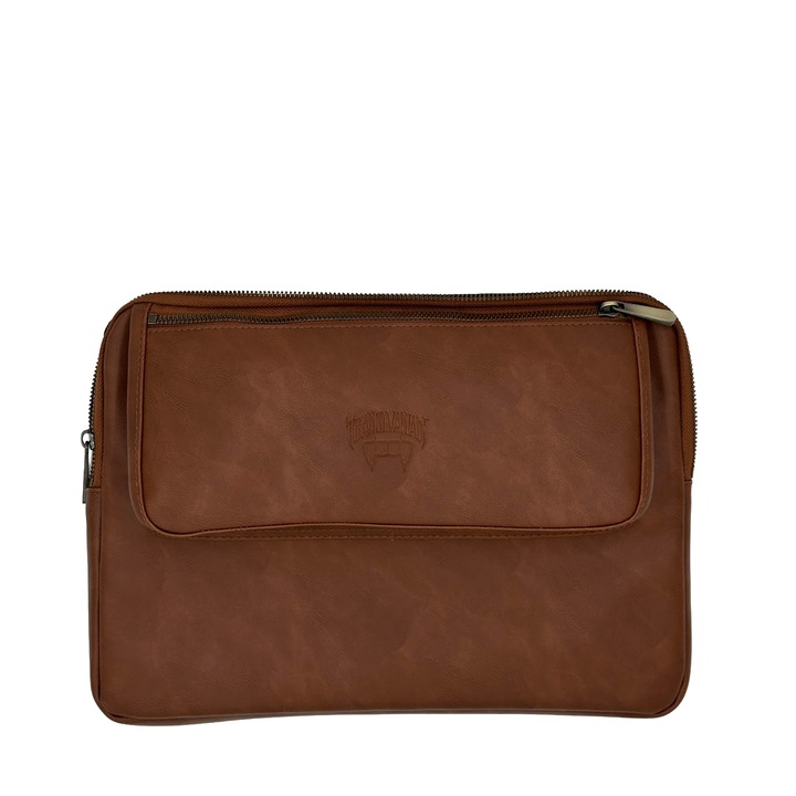 Laptop táska, Transilvanian Bags, Executive, Ökológiai bőr, Barna, 23x34 cm