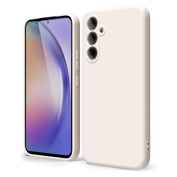 Husa pentru Samsung A35 5G Daden® Silicon Soft, Ultra Slim, Protectie sporita, Interior de microfibra, Bej