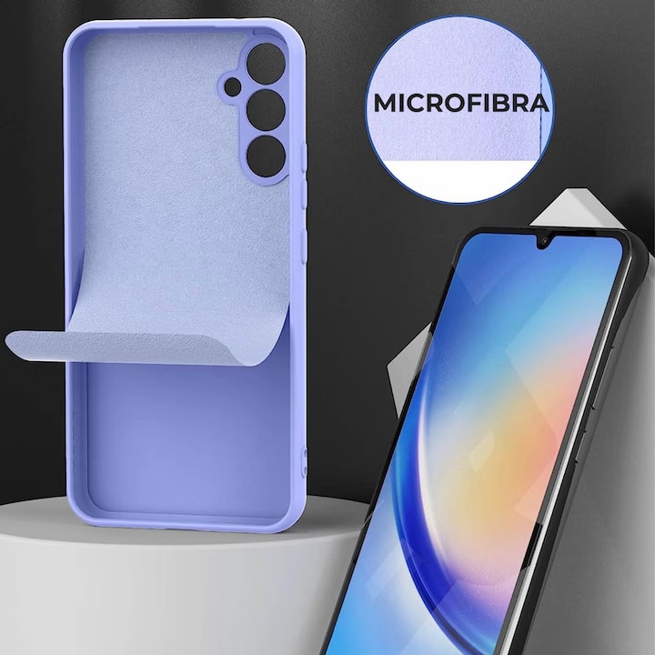 Husa pentru Samsung A55 5G Daden® Silicon Soft, Ultra Slim, Protectie sporita, Interior de microfibra, Lavanda