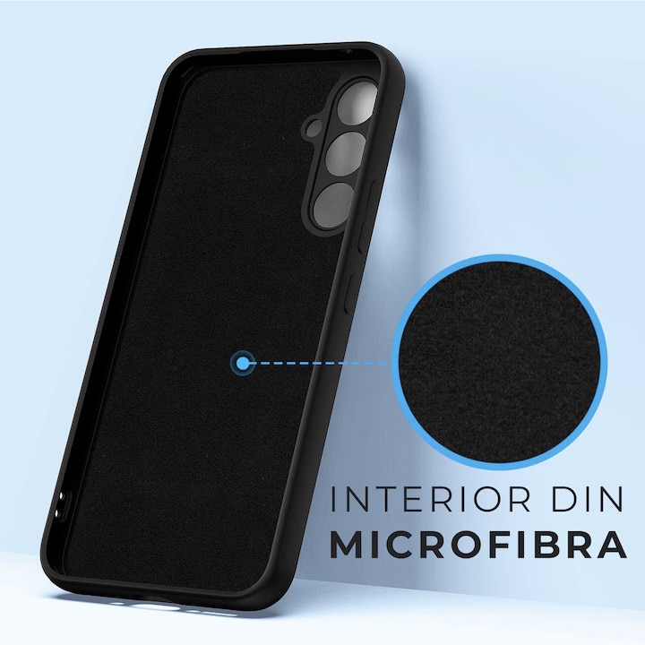 Husa pentru Samsung A35 5G Daden® Silicon Soft, Ultra Slim, Protectie sporita, Interior de microfibra, Negru