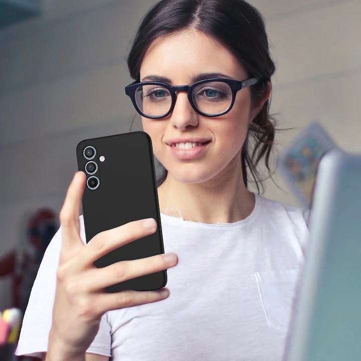 Husa pentru Samsung A35 5G Daden® Silicon Soft, Ultra Slim, Protectie sporita, Interior de microfibra, Negru