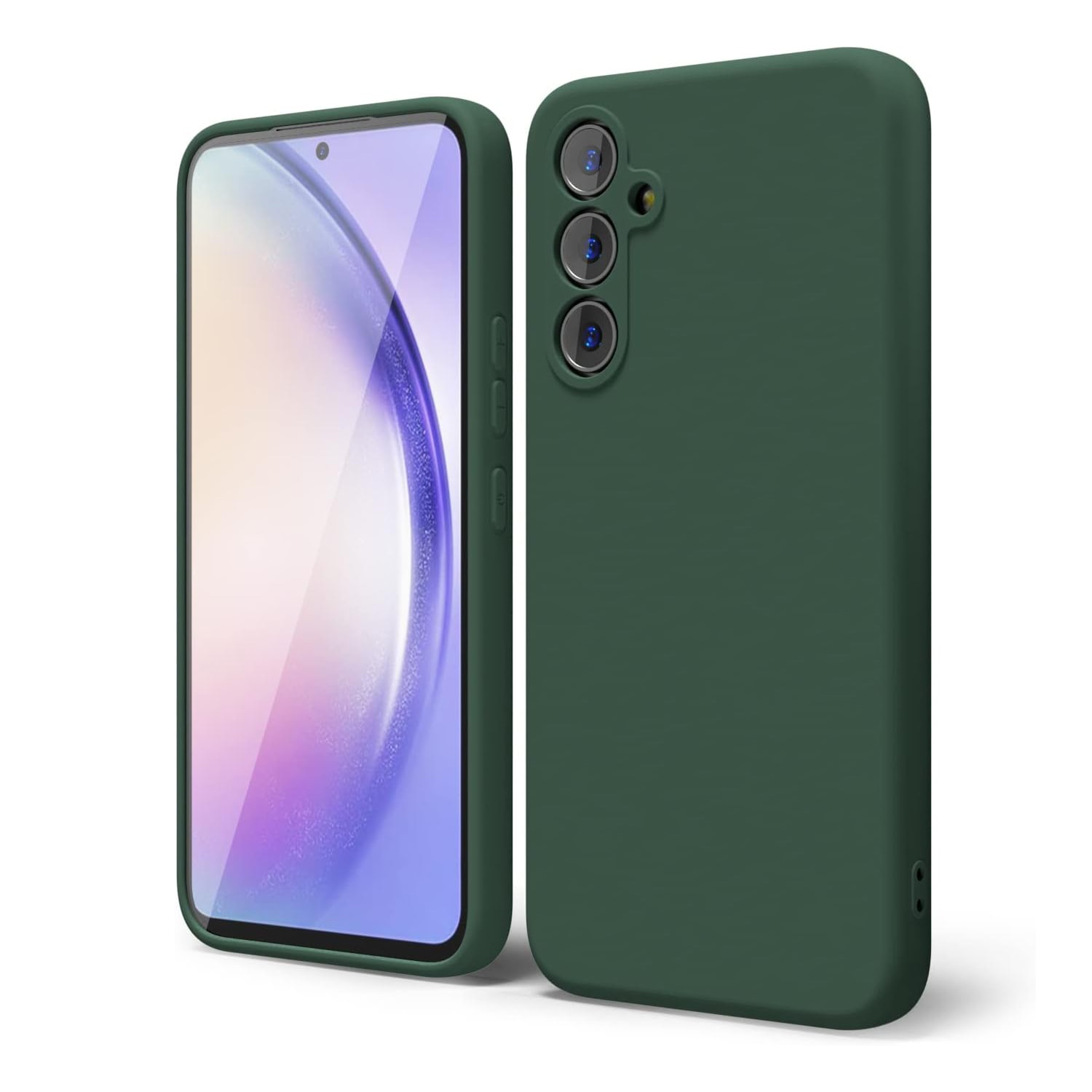Husa pentru Samsung A35 5G Daden® Silicon Soft, Ultra Slim, Protectie sporita, Interior de microfibra, Verde inchis