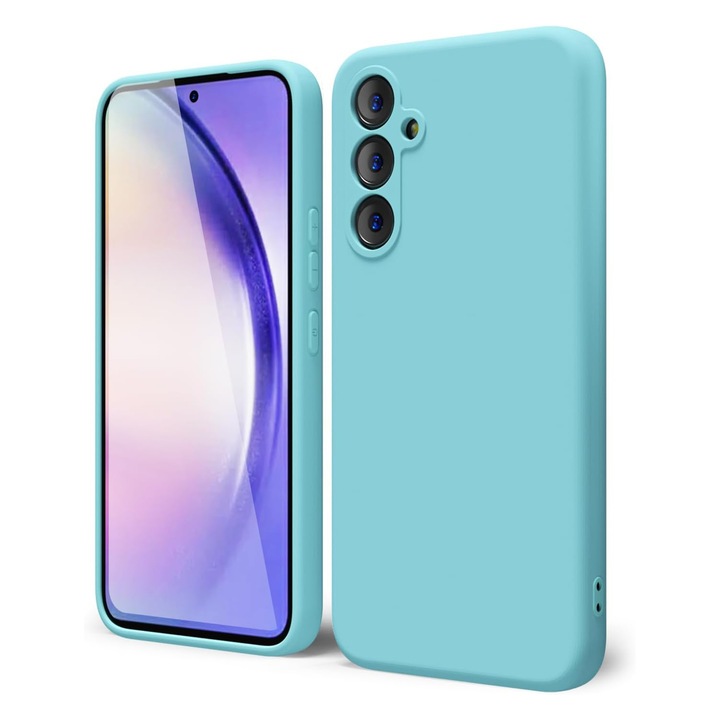 Telefontok, kompatibilis Samsung A35 5G, Daden szilikon, puha, ultravékony, fokozott védelem, mikroszálas belső, türkiz