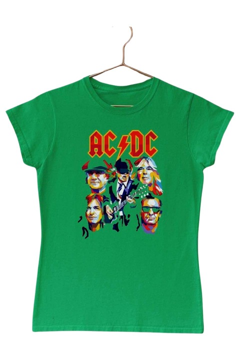 AC/DC zenekar arckép női póló, zöld, 2XL