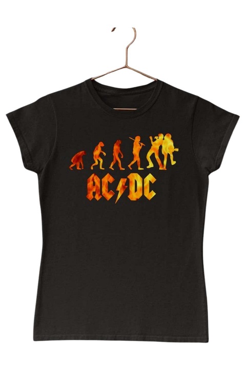 AC/DC zenekaros lángoló női póló, fekete, L
