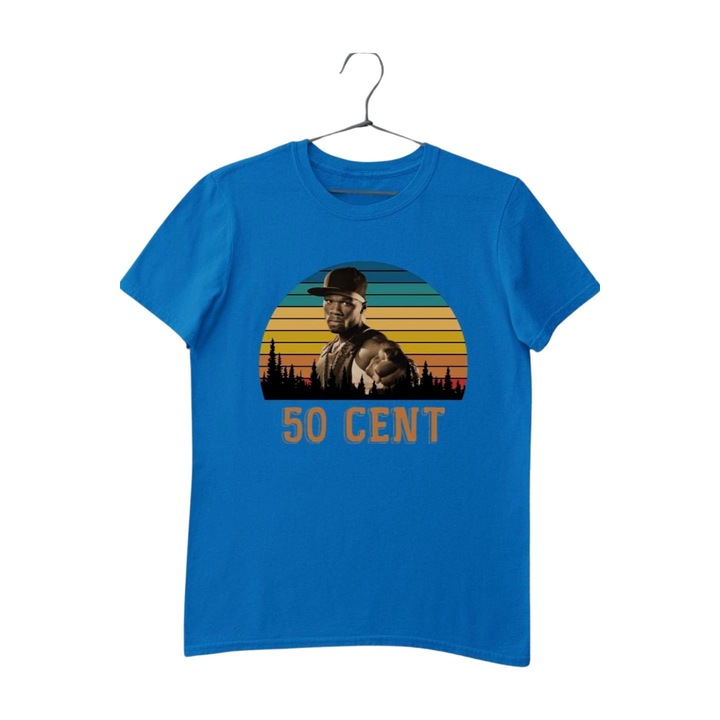 50 cent vintage retro gyerek póló, Királykék