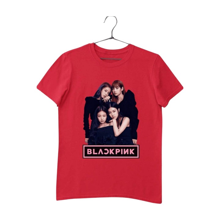 Blackpink kép felirat gyerek póló, Piros